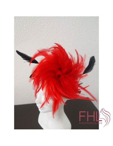 Fascinator Plumes Rouge Vif et Noir Fascinator Plumes Rouge Vif et Noir
