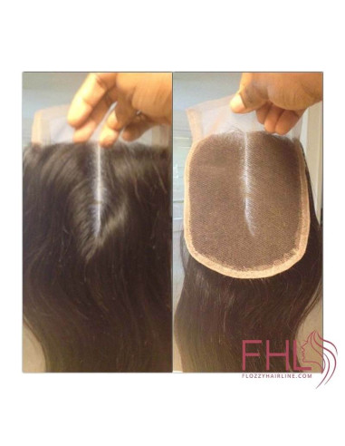 Closure Cheveux Brésiliens Ondulé Raie au Millieu 14\\" Closure Cheveux Brésiliens Ondulé Raie au Millieu 14\\"