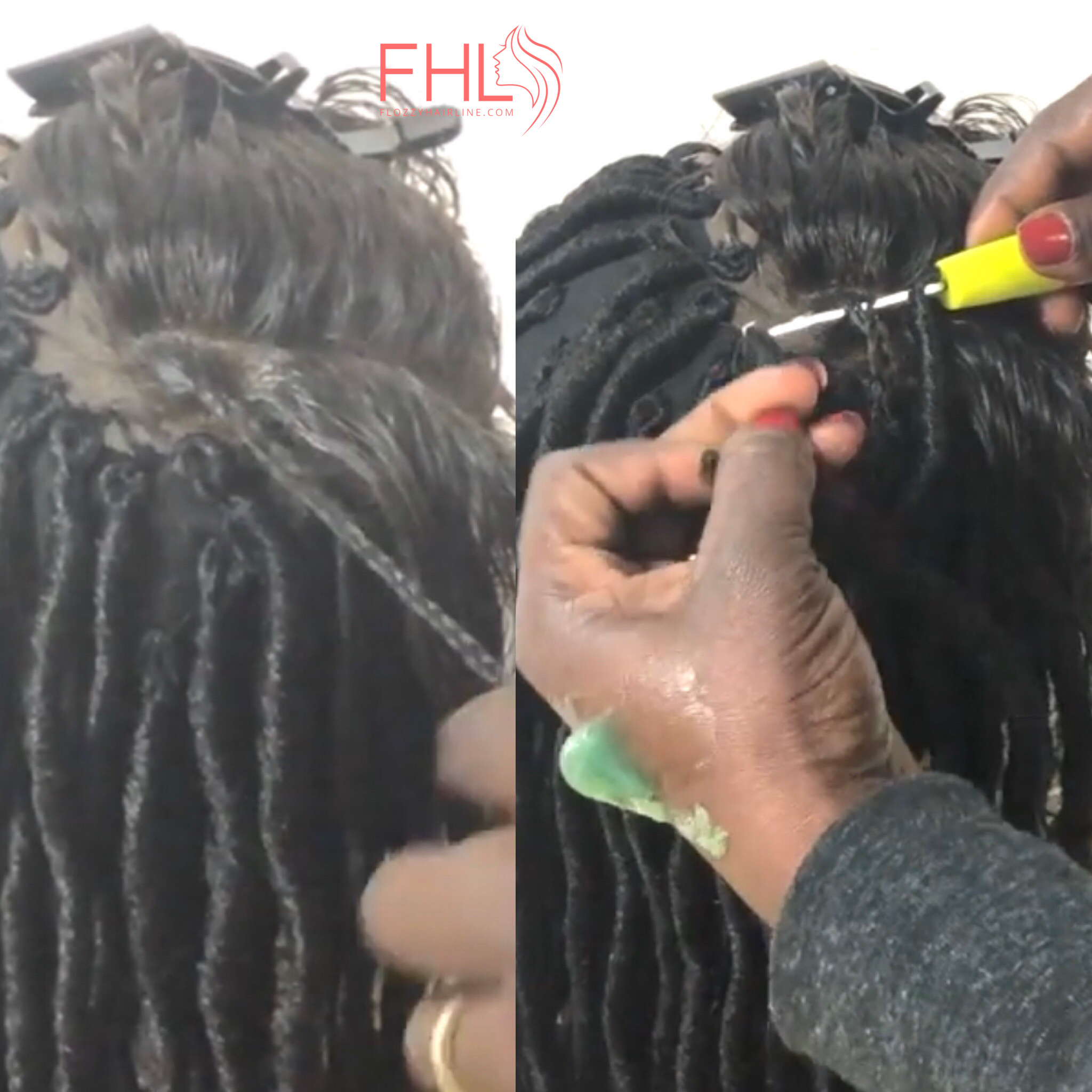 la technique pour creer une perruque faux locs avec un lace frontal